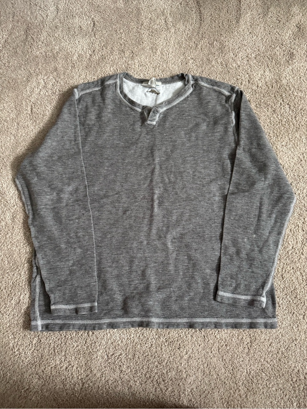 Tommy Bahama Gray Long Sleeve Henley